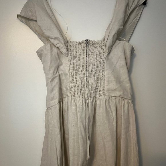 Reformation Barrington Ivory Linen Dress - Picture 4 of 5